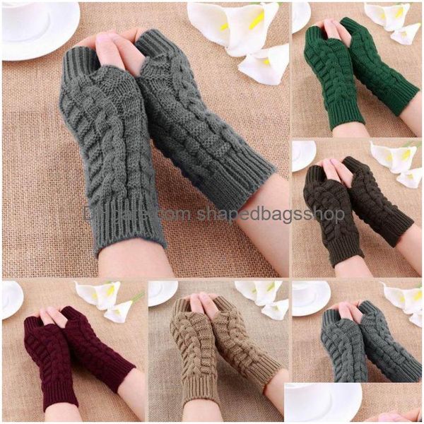 Andere Event -Party liefert halbe Fingerhandschuhe für Frauen Winter weich warm warmes Wollstrick Arm Fäustchen Handschoene Uni Fy3894 Drop Deli DH9LN