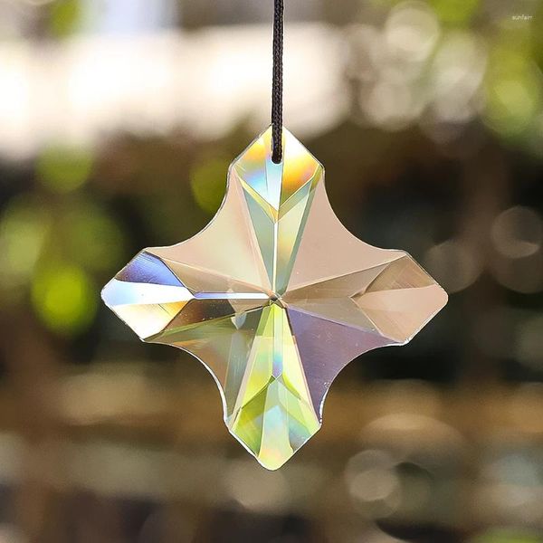 Decorazioni da giardino K9 Crystal Suncatcher Brilliant Croce Prismi di vetro sfaccettati appesi Hangbow Chaser Chandelier Lampada Parti a sospensione per auto