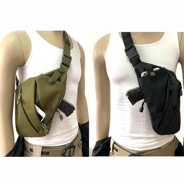 Sachen Säcke Nylon Taktische Lagerung Pistole Tragetasche Pistole Holster Rechte Linke Schulter Anti-Diebstahl Verdeckte Brust Für Radfahren Wandern188a