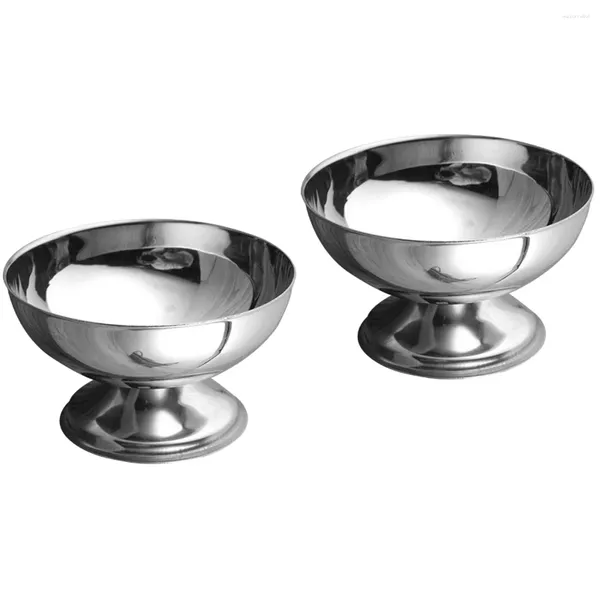 Set di stoviglie 2 pezzi in metallo acciaio inossidabile tazza da dessert ufficio mini terrario ciotola da cucina frutta