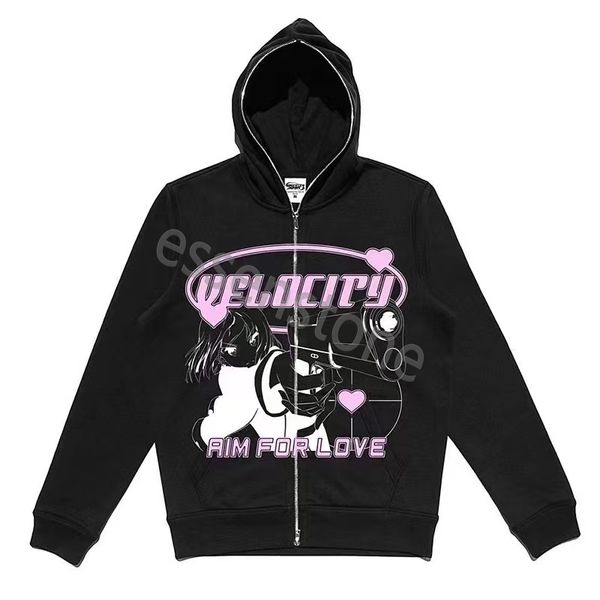 Y2K Zip up Hoodie feminino anime novos gráficos gótico moletom esporte casaco pulôver grunge gótico manga longa jaqueta com capuz oversized tamanho asiático S-XXXL