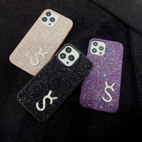 Custodia per telefono di design Luxury Bling Diamonds Letters Custodia per telefono per IPhone 15 Pro Max 14 13 12 Custodie Cover antiurto per donna Hot CHG2312111-5 hlsky