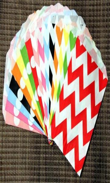 33 Designs Middy Bitty flache Bastelpapiertüten Geschenktüten Partyessen-Papiertüte Chevron-Leckerli-Bastelpapier-Popcorntüten KD13543697