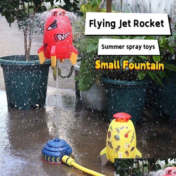 Badespielzeug Flying Jet Rocket Kleiner Brunnen 360 Grad drehbarer Sprinkler Injizieren Sie Spritzwasser im Freien Pool Party Kinder Sommer bis Dh67L