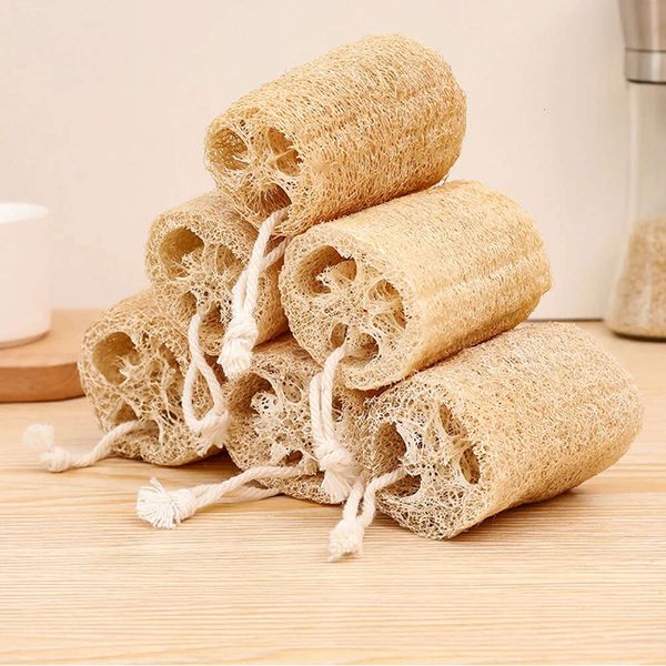 3 pçs escovas de bucha natural banho corpo esponja purificador multiuso massagem pote tigela purificador cozinha banheiro ferramenta limpa