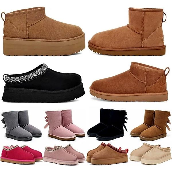 UGG ugglis boots uggsboot tasman slippers ug australia designer boot woman  moon pink ultra mini platform【code ：L】loafers shoes womens fluffy fuzzy taz snow boot