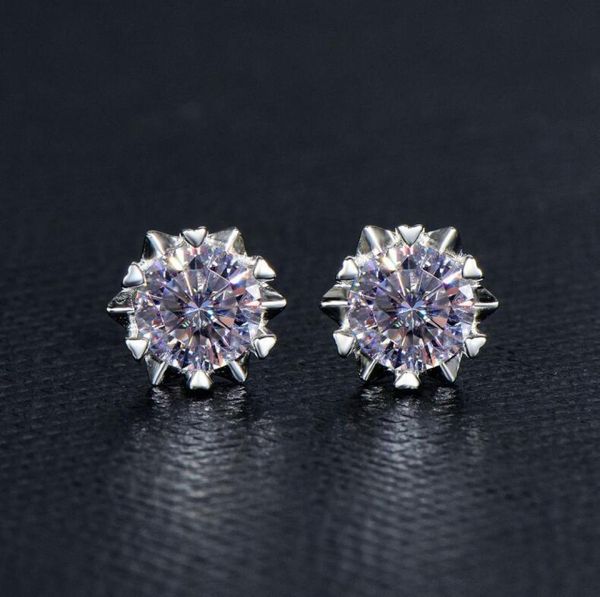 Orecchini in argento sterling S925 2CT Moissanite con diamanti Orecchini da fidanzamento per matrimonio da donna Taglio eccellente Brillante Hip Hop Brithday Gif1491356