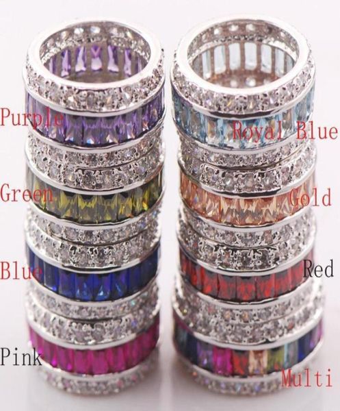 Garnet morganite rosa kunzite azul cristal zircão 925 prata esterlina anel tamanho 6 7 8 9 10 11 j19071498229849424129