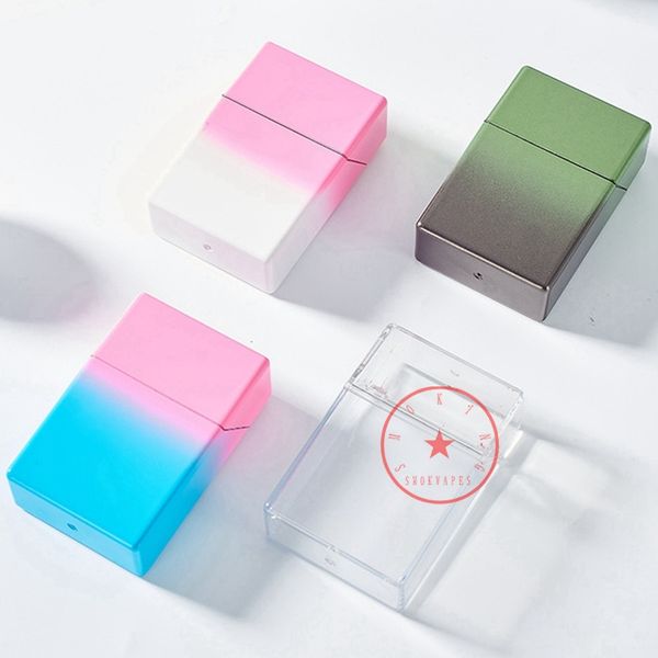 Neueste coole bunte rosa transparente Aufbewahrungsbox für Raucherzigaretten, tragbare, innovative, exklusive Gehäuseöffnung, feuchtigkeitsbeständige Aufbewahrungsbox