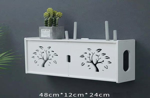 Grande scatola di immagazzinaggio router WiFi wireless Pannello di densità in PVC Mensola a muro Staffa per appendere cavi Organizzatore di stoccaggio Decorazioni per la casa C01161906206