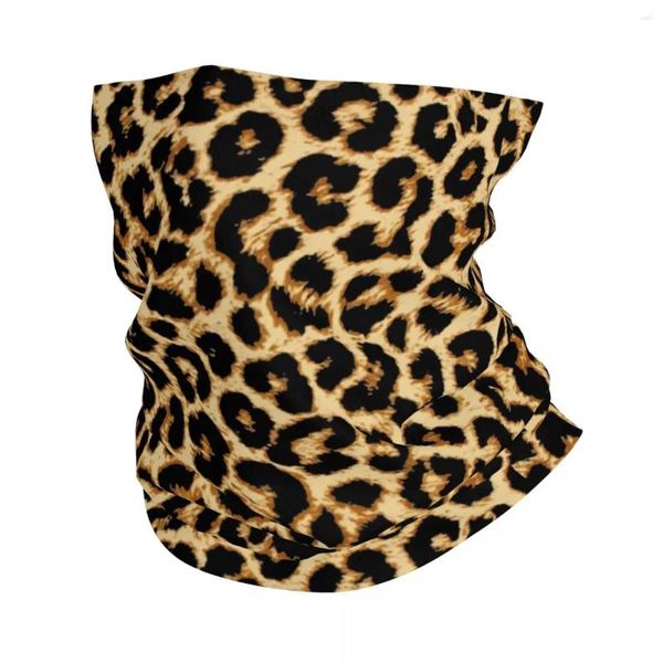 Berets Leopard Fell Haut Textur Halsmanschette Männer Frauen UV Gesichtsschutz Winter Tropisches Wildtier Bandana Schal zum Radfahren