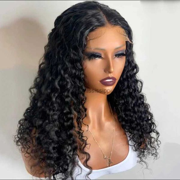 Synthetische Perücken, 66 cm, 180 Nsity, lange, verworrene Locken, 13 x 4 x 1, synthetische Spitzenfront-Perücken für Frauen mit Babyhaar, tägliches Tragen, leimlose, vorgezupfte Perücke, L240124