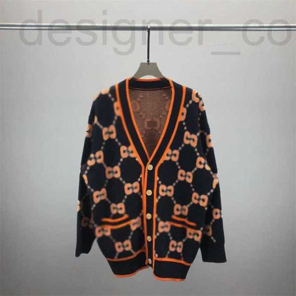 Maglioni da donna di marca Autunno e inverno Cardigan con scollo a V maglieria maglione moda a maniche lunghe per uomo donna lo stesso classico bianco nero