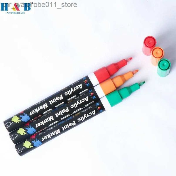 Pennelli per acquerello H B 18 pezzi Set di colori per pittura acrilica Set 0,7 mm Inchiostro a base d'acqua a punta fine Pennarelli per disegno Graffiti per l'arte dell'ufficio scolastico Q231212