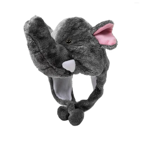Berets unissex cartoon animal chapéu elefante po prop criança traje conforto macio à prova de vento durável pelúcia para role play crianças