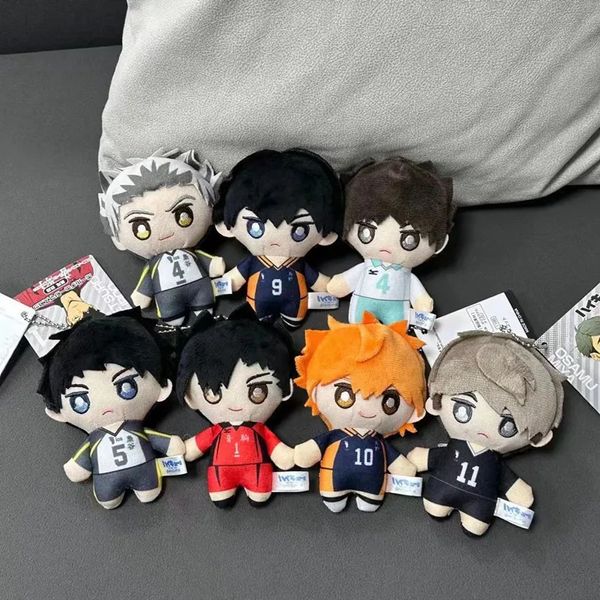 Plüschpuppen 10 cm Mini Haikyuu Spielzeugvolleyball Stoffpuppe Hinata Shoyo Tobio Kageyama Yu Nishinoya Anhänger Keychain für Geschenk 231212