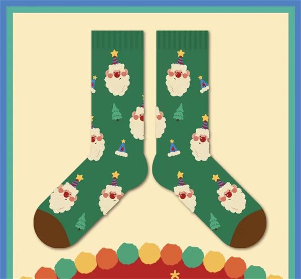 Herbst und Winter dicke Plüsch-Weihnachtssocken Cartoon süße mittellange Socken für Männer und Frauen Weihnachtsgeschenk z10