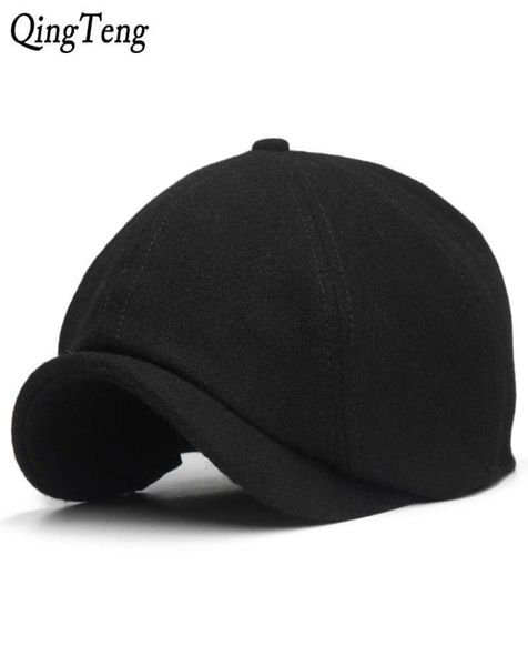 Sólido preto vintage masculino boinas bonés de lã boina chapéu francês pico bonés feminino casual newsboy boné lã hera boinas abóbora hats6138675