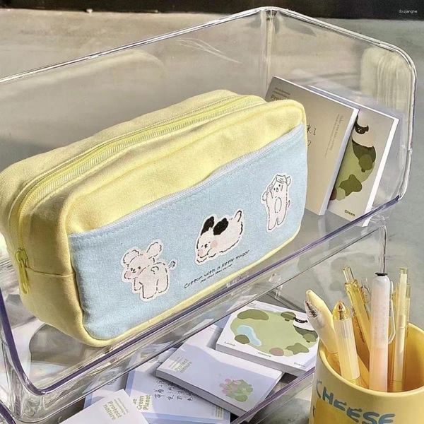 Корейская милая сумка для ручек в стиле Ins, коробка для канцелярских принадлежностей для школьников младших классов, большая емкость для хранения