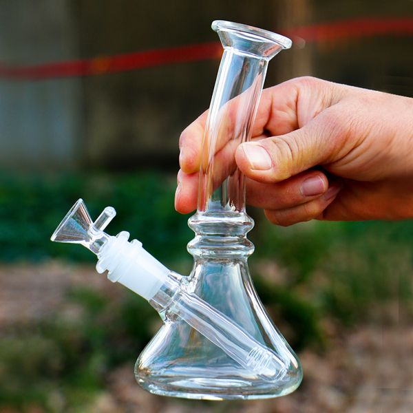 Supporto da 7,8 pollici in vetro con collo piegato Bong Narghilè Olio caldo Dab Rig Tubo a gravità Ice Bong Cera Tubo dell'acqua Filtro downstem in vetro con ciotola da 14 mm