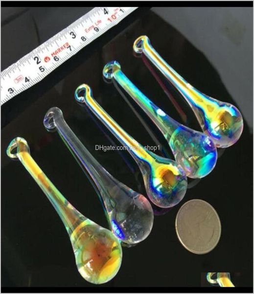 Decorações 5x cristal gota de chuva candelabro vidro prisma gota icicle diy pingente suncatcher pendurado waterdrop 80mm ornamento h wmtqux8400236