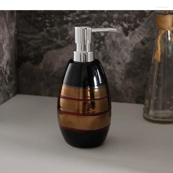 Dispenser di sapone liquido Stile retrò Accessori da bagno portatili in ceramica Bottiglia di shampoo Lozione per le mani