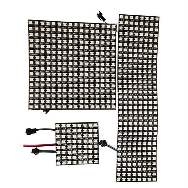 Ws2812b rgb 5050 smd módulos flexíveis 8x8 16x16 8x32 pixel painel matriz tela ws2812 ic módulo led individualmente endereçável dc5v245o