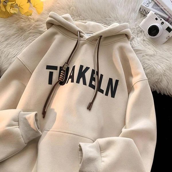 Damen Hoodies Silber Samt Kapuzenpullover Mädchen Amerikanische Herbst- und Wintermodelle Plus Dicke Top Mode 2023 Jacke