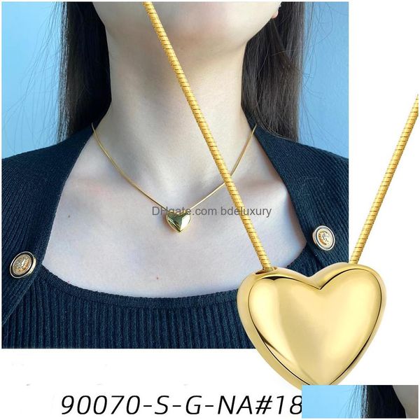 Collane con ciondolo 925 Sier Collana originale in oro di design Pendenti classici Love Heart Style Collane di lusso Fashion Design per uomo Dh3Rp