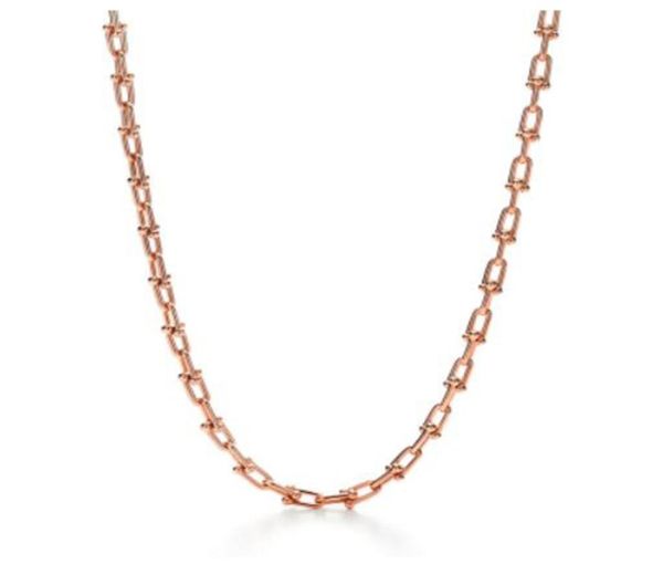 Modische Luxus-Halsketten, Designer-Roségold-Platin-Hardware-Schmuck, Hufeisen-Halskette für Teenager-Mädchen, Silber-Party-Diamanten-Schmuck, Großhandel 3601062