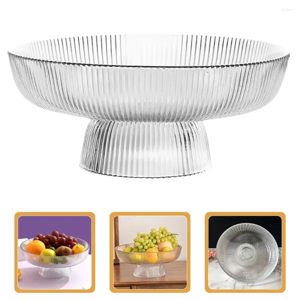 Set di stoviglie Piatto da portata Ciotola con piede Ciotole decorative per frutta in vetro Insalata moderna Frutta candita