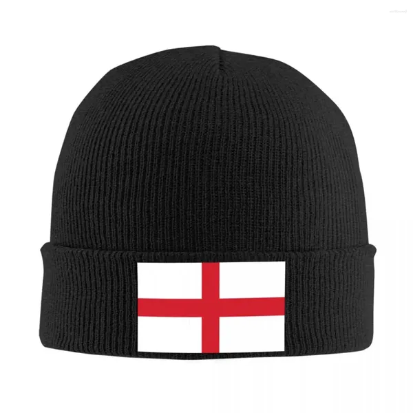 Berets Bandeira da Inglaterra Chapéu de malha para mulheres homens gorro outono inverno chapéus crochê melão boné