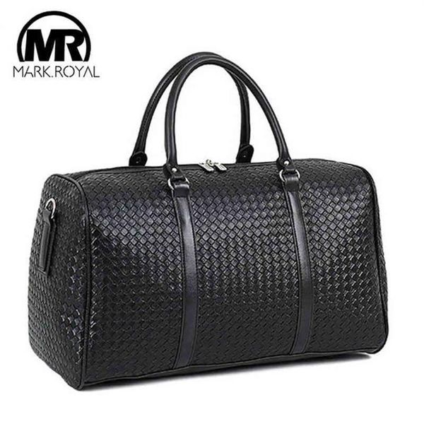 Markroyal de grande capacidade PU Couro Bolsa de viagem Multifuncional ombro à prova d'água para homens Tote Bagage Duffle Drop269T