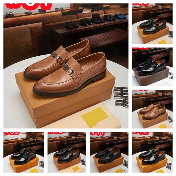 40ModelLuxury Men's Classic Retro Derby Shoes Mens Business Designer Dress Office Leather Shoe Flats Homens Moda Festa de Casamento Oxfords Tamanho UE 38-47