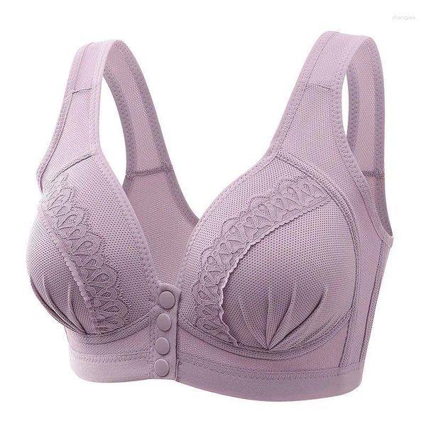 Yoga roupa sexy fechamento frontal sutiã mulheres fixação sem fio sutiãs para push up lingerie plus size sutiã sem anel de aço