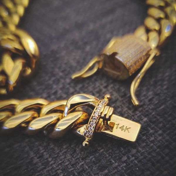 Verkauf 925 Sterling Silber Kubanische Kette Halskette verschiedene Längen Hip Hop 10k 14k Gold plattiert Weihnachtsgeschenk für Frauen Männer