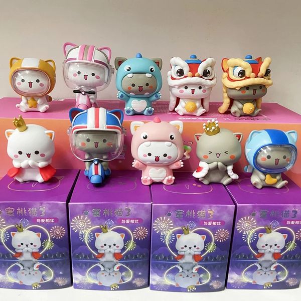 Caixa cega Mitao Cat Box Kawaii Toy Love Series Temporada 3 Mistério Bonito Dos Desenhos Animados Boneca Modelo Action Figure Surpresa Presente de Aniversário 231212