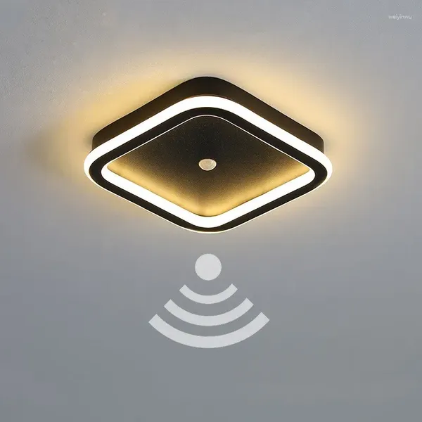 Потолочные светильники PIR Датчик движения Светодиодные квадратные/круглые лампы Освещение для умного дома для комнаты, коридора, коридора