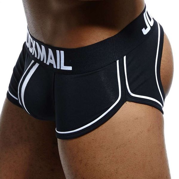 Marke Männer Unterwäsche Boxer Shorts Backless Gesäß Baumwolle Sexy Open Back Homosexuell Mann Unterhose Suspensorium Cuecas Sissy Stamm