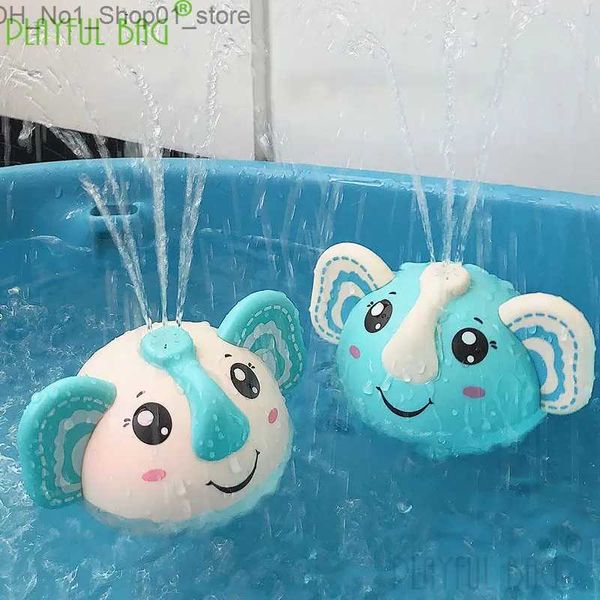 Brinquedos de banho Banhando crianças girando elefante spray de água bola bebê salpicos chuveiro brinquedo luminoso divertido adorável mini presente wd04 Q231212