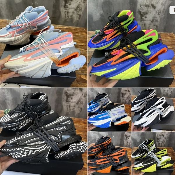 Unicórnio tênis moda ao ar livre sapatos esportivos designer de couro sapatos casuais de cano baixo com painéis de neoprene e polido CHEGADA de pele de bezerro tênis de nave espacial tamanho 35-45