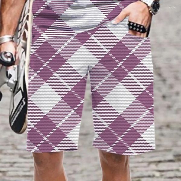 Männer Shorts Plaid Streifen Serie Herren Kleidung Harajuku Kurze Homme 2023 Männlich Strand Mann/Frau Abstrakte Muster Hosen