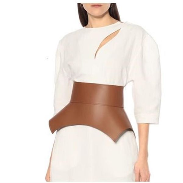 Moda arco design estilo cintura selo cintura espartilho tipo couro de cintura larga selo casaco de pele de carneiro cinto largo 2205091728