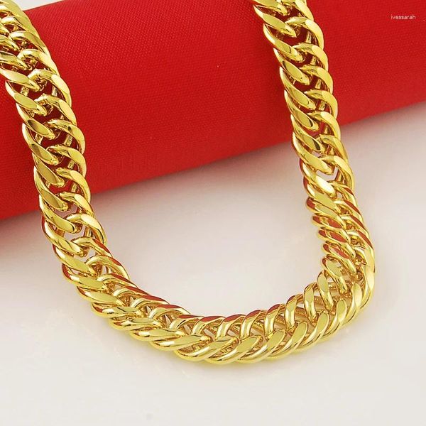 Ketten NUMBOWAN Hip Hop 24k Gold Halskette 10mm 20 Zoll /24 Side Herrenschmuck Partygeschenk