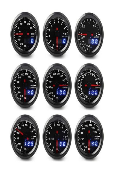 2quot 52mm 7 Farben LED Dual Display Boost Wasser Öl temp Öl druck Voltmeter Luft kraftstoff Verhältnis EGT Tachometer auto Gauge Car6720387