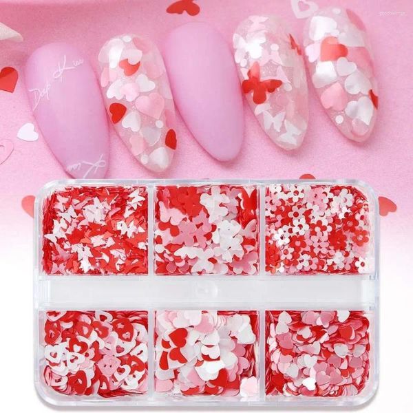 Glitter de unhas Decorações de cílios falsos Coração lantejoulas de arte Manicure Ornamentos