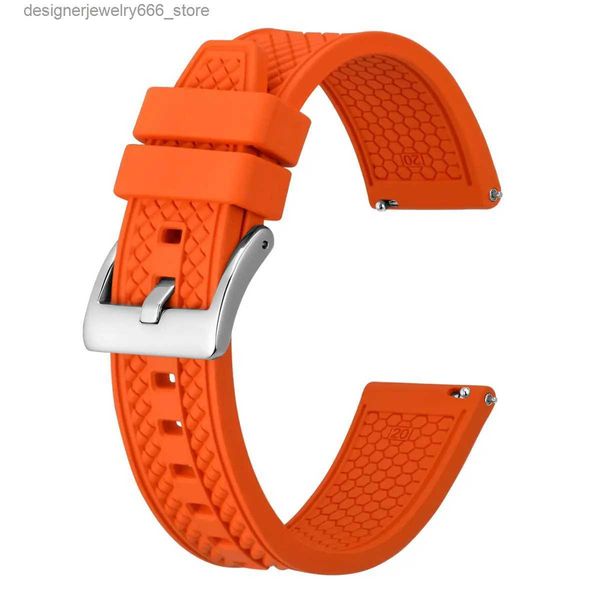 Assista Bandas Bisonstrap Alto Desempenho Fluororubber Strap 18mm 20mm 22mm Borracha Rápida Relea Strap para Homens Mulheres Sports Band Q231212