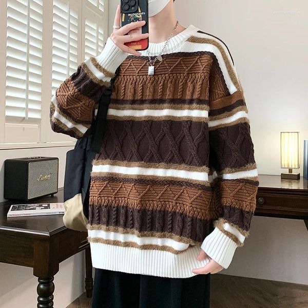 Maglioni da uomo autunno e inverno manica lunga di alta qualità Harajuku stile coreano per uomo pullover casual girocollo 4XL-M