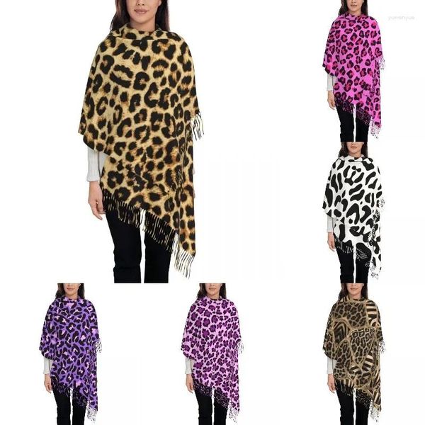 Abbigliamento etnico Stampa personalizzata Vera sciarpa leopardata Uomo Donna Sciarpe calde invernali Sciarpe sexy di scialli di pelliccia di animali africani