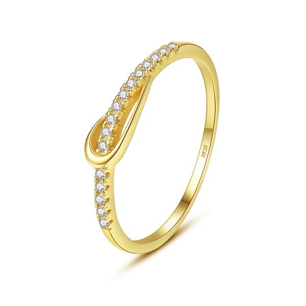 Nuovo stile moderno singola fila placcato diamante anello in oro 18 carati gioielli moda donna micro set zircone S925 anello in argento per le donne festa di nozze regalo di San Valentino SPC